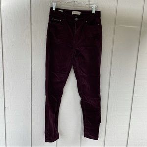 Calvin Klein Velvet-like Burgundy Skinny Jeans Fall Jeans Winter Jeans